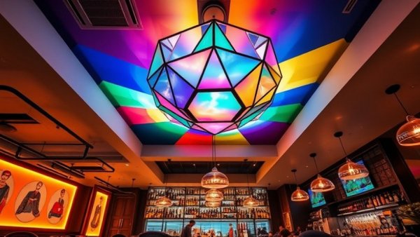 Modern Austin restaurant interior with vibrant decor