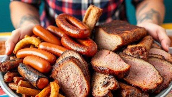 Assortment of BBQ meats at Austin restaurants best of the century.