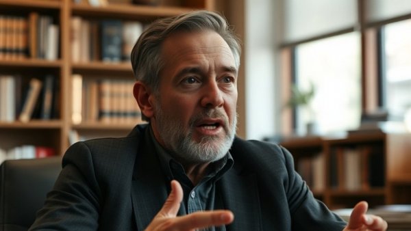 Middle-aged man discussing business concepts related to the customer value chain.