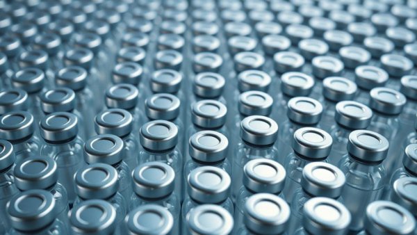 Healthcare Trends 2023: Rows of vaccine vials.