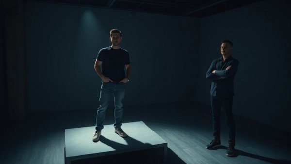 Two men in a dark room illustrating newsletter saturation.