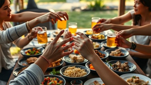 Repurpose compostable household products in outdoor dining scene.