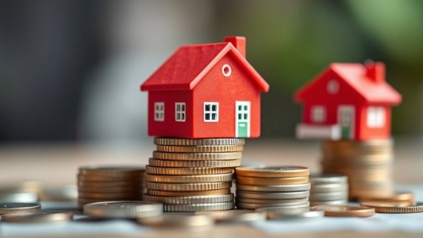Mansion Tax impacts on property market symbolized by toy houses on coins.