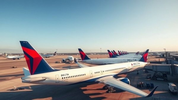 Delta Airlines planes on tarmac, highlighting Delta Comfort Basic tickets.