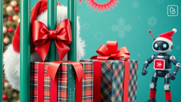 Authentic Holiday Marketing Strategies scene with gifts and Santa.