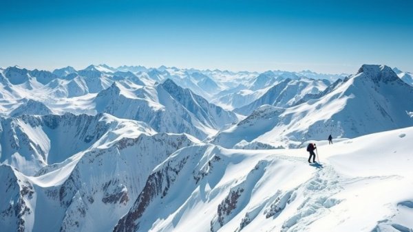 Breathtaking winter adventure in snowy mountains, 2026 peaks.