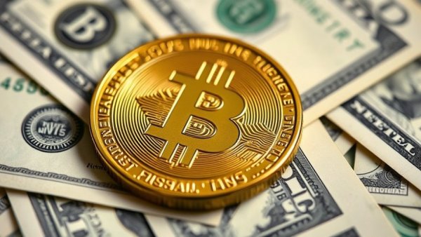Tether USDT coin on US dollar bills symbolizing financial comparison.