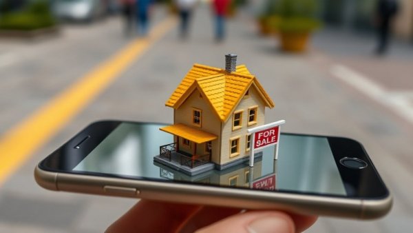 Miniature house on smartphone illustrating UK housing market resilience.