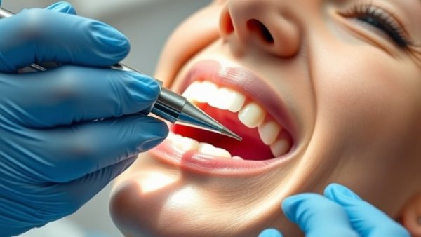 Close-up dental procedure with quieter dental drills in modern clinic.