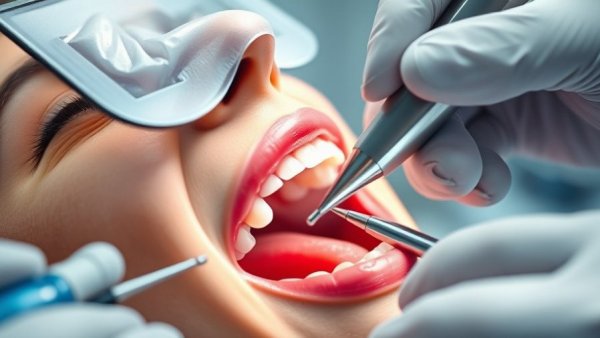 Quiet dental drill in use during procedure to reduce dental anxiety.