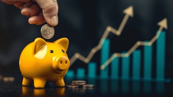 TPFG franchise lending facility concept with piggy bank and financial graph.