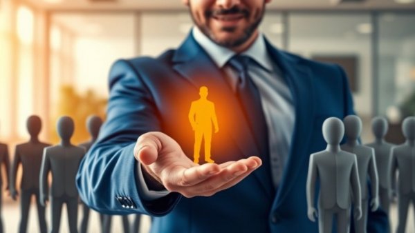 Businessman highlighting a leader for National Estate Agent Day.