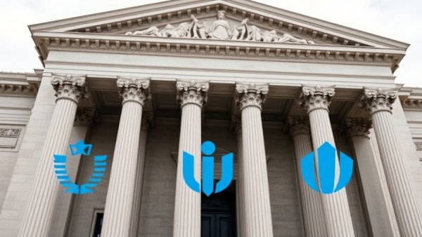 Courthouse facade with columns and overlays representing Zillow Preferred litigation.