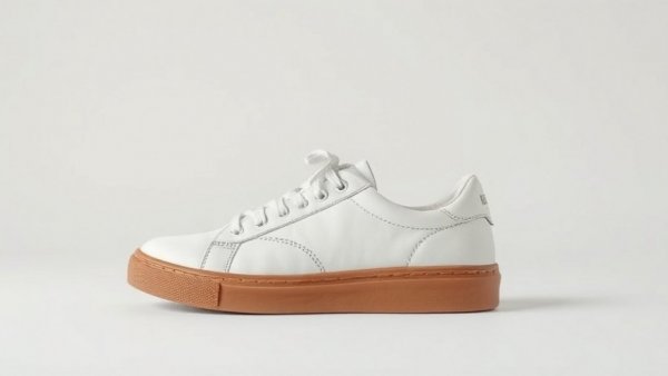 Eco-friendly white sneaker with brown sole, holiday gift idea