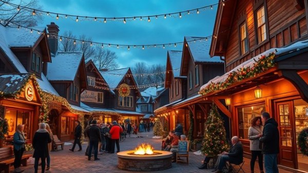 Holiday Halo Effect in small businesses with festive street lights.