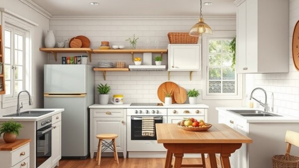 Small kitchen layout ideas showcasing creative space use and stylish decor