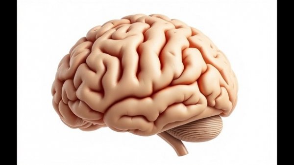 Detailed illustration of a human brain, focusing on anatomical features.