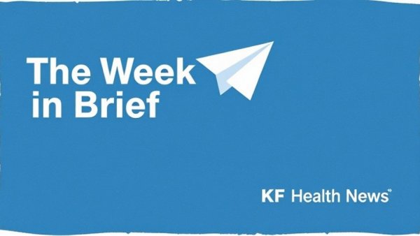 Textured blue graphic with paper airplane and 'The Week in Brief' text.
