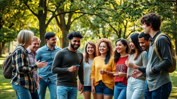 Team building training benefits in a diverse group outdoor activity.