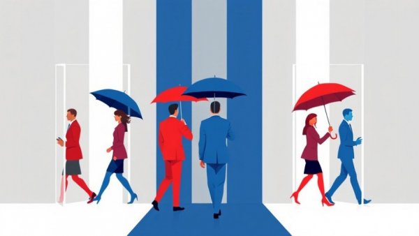 Abstract illustration for 2025 tech layoffs analysis concept.