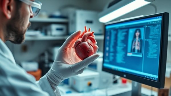 Scientist studies mini human heart organoid for atrial fibrillation research.