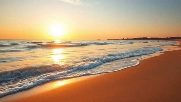View of Long Island Sound in Southeastern Connecticut at sunset