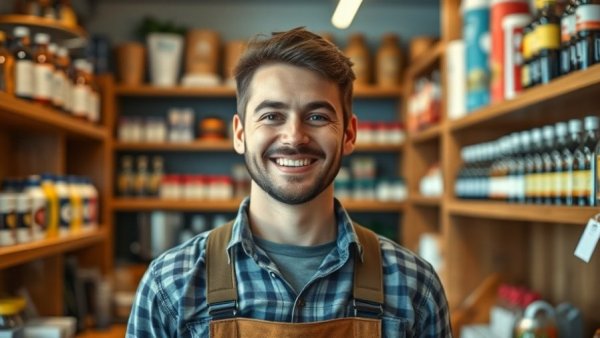 Young store owner facing emotional challenges selling your business.