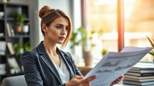 Woman planning business strategy in office, building a company from scratch.