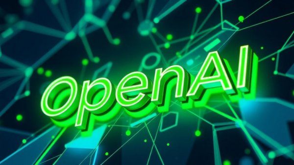 Stylized OpenAI logo on vibrant geometric background, OpenAI $100 billion funding.