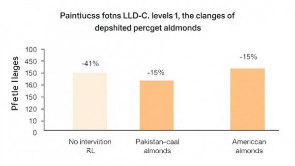 Bar chart comparing LDL-C changes with almonds.