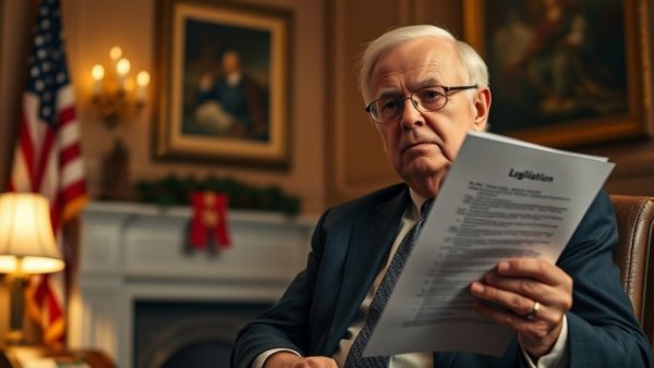 Older man discusses Rhode Island wealth tax proposal in office.