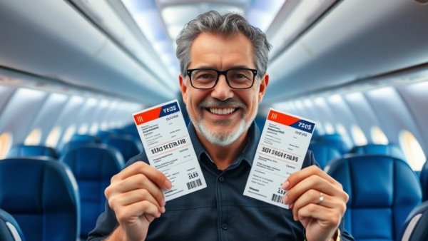 Stop Overpaying for Flights: man displaying cheaper boarding pass.