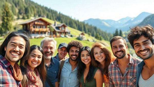Group enjoying detox retreat in Swiss mountains
