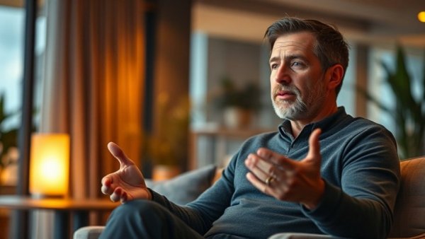 AI is breaking your playbook: man explaining in cozy room.