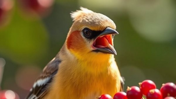 Cedar Waxwing enjoying berries; perfect scene for best birding spots in Southern Connecticut.