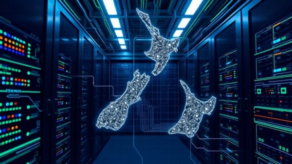 Futuristic AI data sovereignty in New Zealand server room
