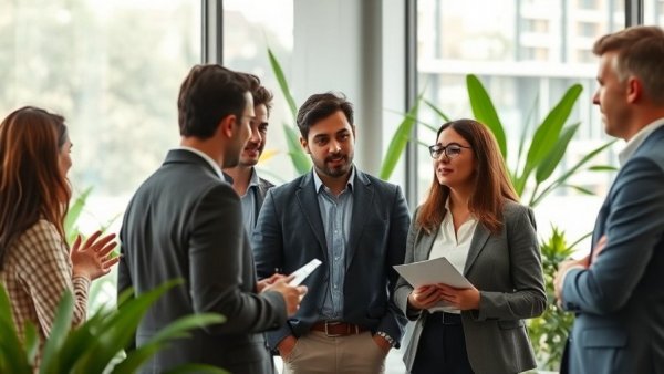 Professionals discussing Google review management at a meeting.