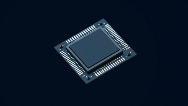 Modern Microsoft AI chip Maia 200 on blue background.