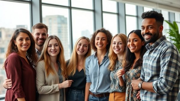 Diverse team building activities in a modern office setting.