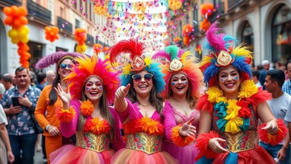 Vibrant costumes and confetti at Cologne Carnival