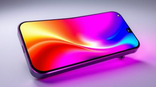 Futuristic gaming smartphone with vibrant gradient screen.