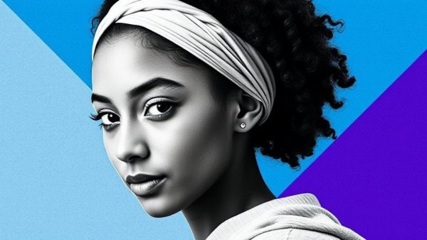 Stylized portrait of a woman in tech with geometric background, SaaS Mindset Impacts Africa's Food-Tech