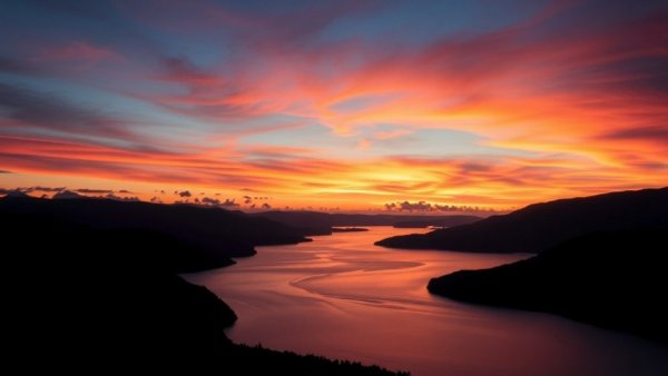 Serene sunset over Irish lake, Night Kayaking Experience in Ireland view.