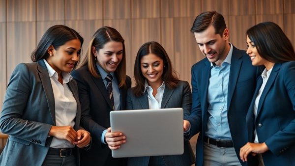 Diverse team discussing in modern UAE office