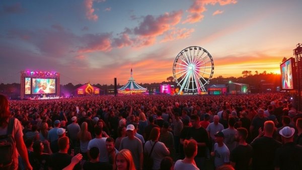 Florida Strawberry Festival 2026 concert crowd at sunset.