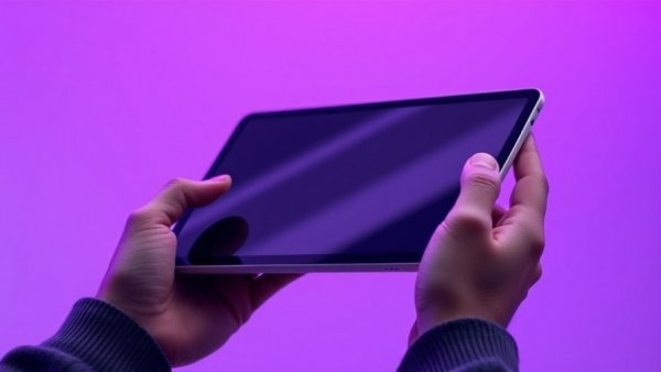 Slim tablet with built-in ChatGPT feature in hands, tech unboxing.