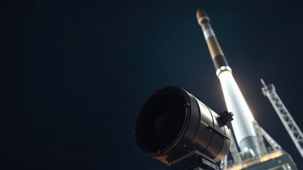 Close-up of SpaceX Starlink rocket prepared for launch.