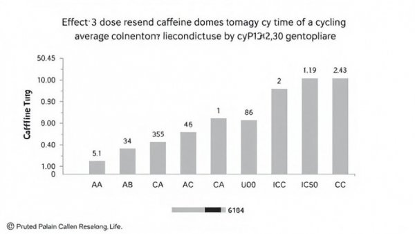 Bar graph showing caffeine effects by CYP1A2 genotype for personalized nutrition study.