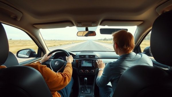 View from inside vehicle with drivers during a Mobile Crisis Teams operation.