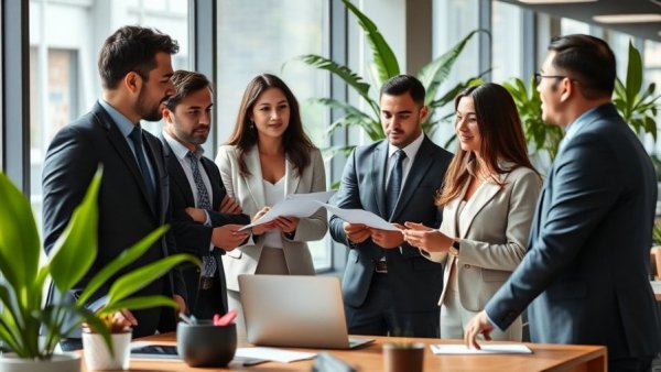 Team engaged in effective conflict resolution discussion in office.